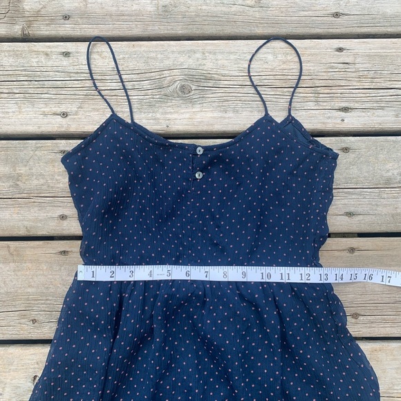 💜 Zara TRF Navy Polka Dot Sleeveless Mini Dress - Size Small - Picture 4 of 5